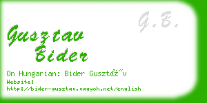 gusztav bider business card